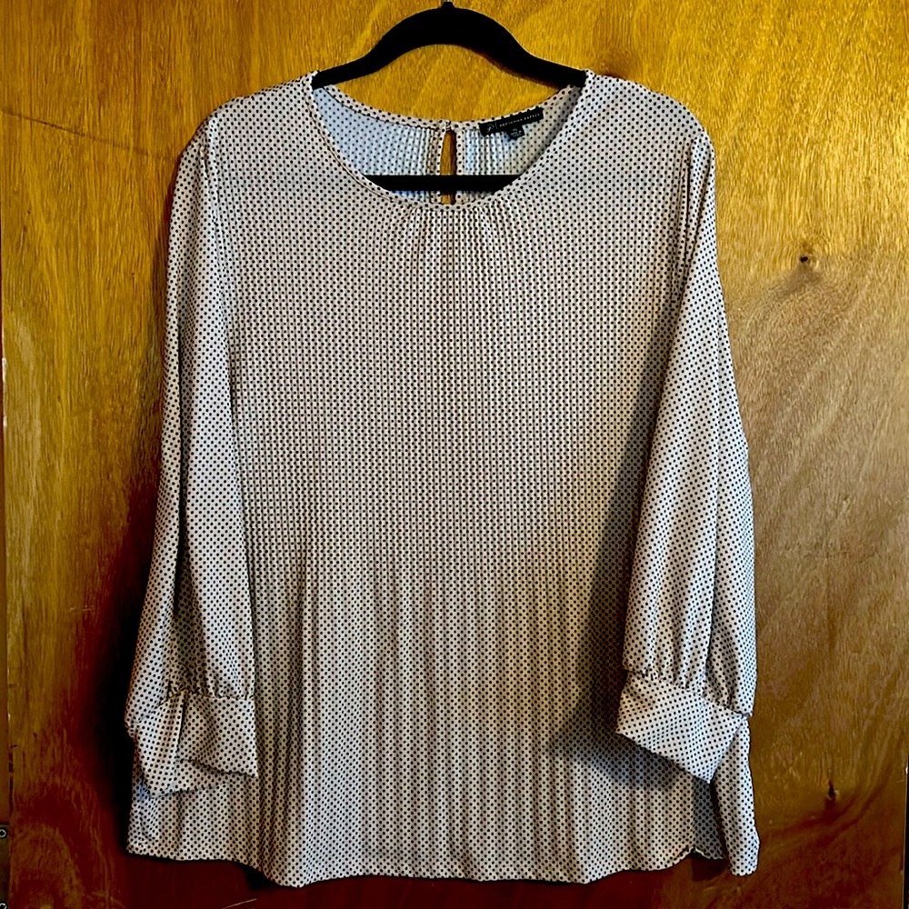 Adrianna Papell Blouse: Pink with Black polka dots